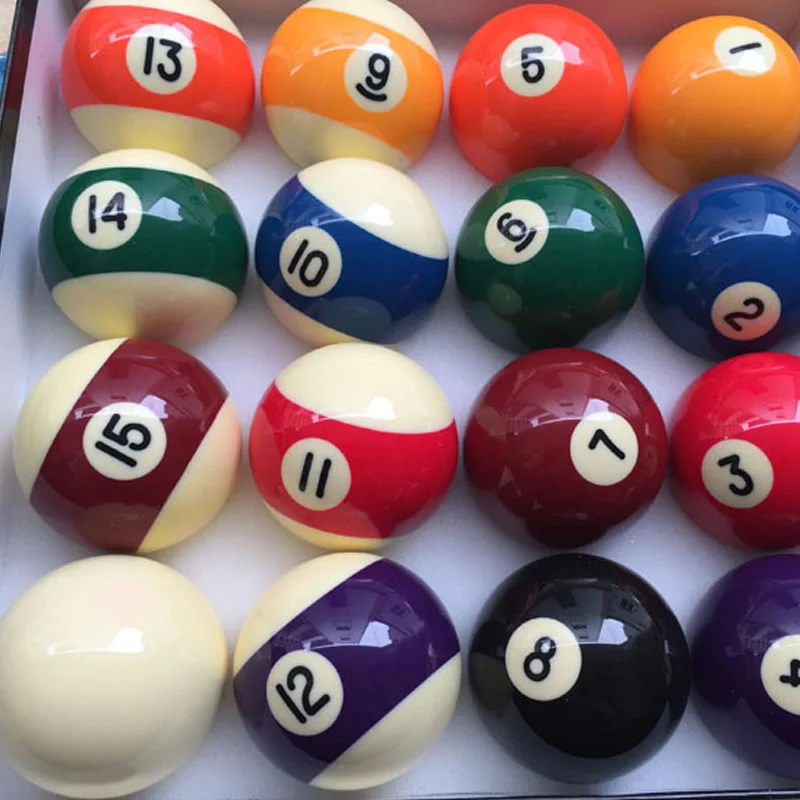 High Quality 57.2mm Resin Billiards Pool Samll Number Design Ball-in-Ball Shape Complete Set of Balls 2 1/4 inch Nine-Ball Balls