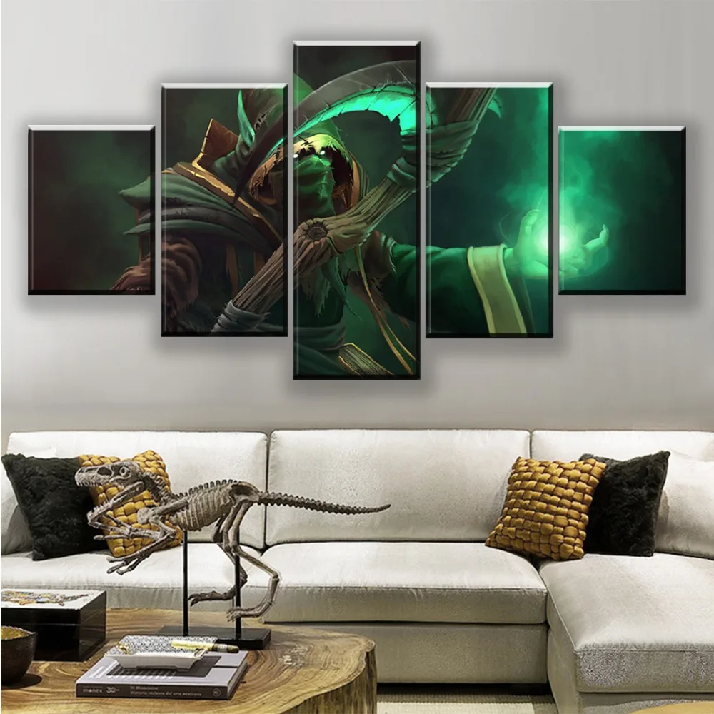 Modern Wall Decor Game Poster Canvas Art HD Print Painting 5 Pieces DotA 2 Hood Necrophos Scythe Pi