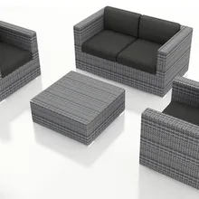 Алюминиевая мебель 4 шт. выветривания Камень Плетеный патио диван набор