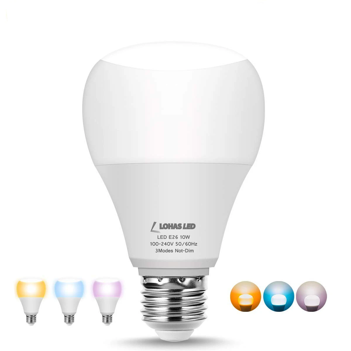 

Atmosphere LED Light Bulb 3 Modes Light Bulbs(Blue,Orange,Pink Color) E26 80W Equivalent 880Lumens Decorative Romantic LED Lamp