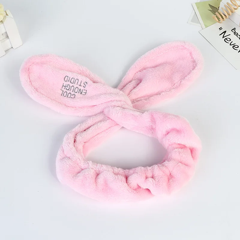

Cute Girls Soft Coral Velvet Hairbands Korea Style Solid Embroidery Rabbit Ear Headbands Fashion Women Hair Accessories F0268