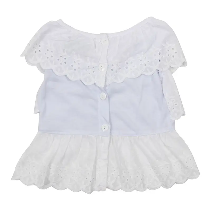 Baby Toddler Girl Ruffled T-shirt Top+Dots Shorts Suits 2pcs Outfit Clothes-Blue,80