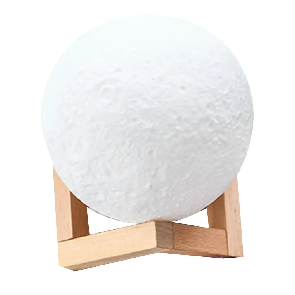 Best 12CM 3D Print Moon Lamp Touch Switch Bedroom Bookcase Night Light Home Decoration Intelligent Charging