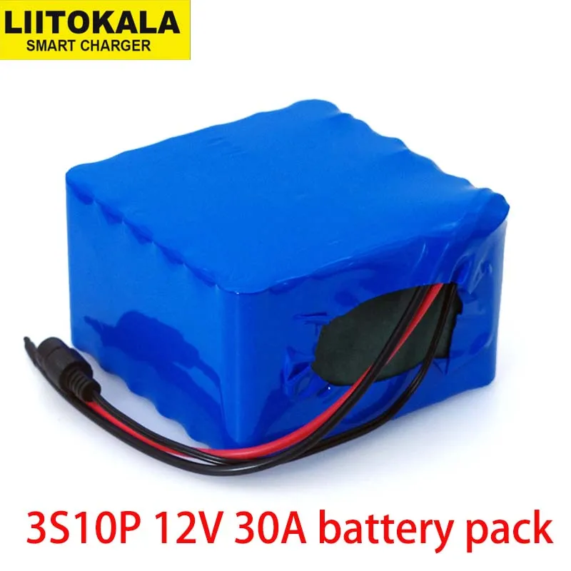 LiitoKala 12V 30Ah 3S12P 11,1 V 12,6 V высоко-литиевый блок питания для инвертора ксеноновая лампа солнечная улица+ 12,6 V 3A зарядное устройство