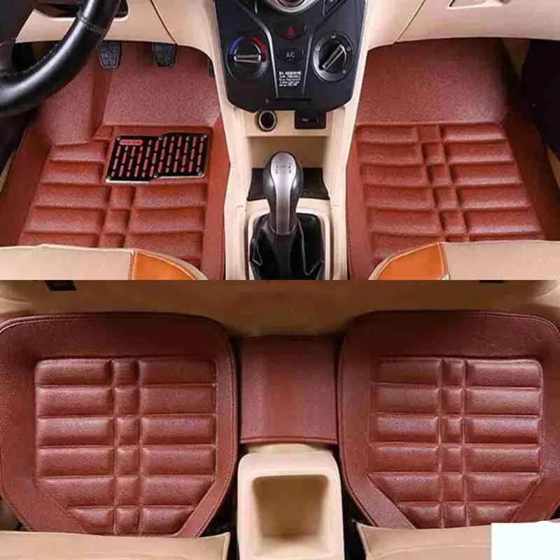 Универсальный автомобильный коврик для peugeot 206 206+ 207 Compact 2009-2012 автомобильные коврики - Название цвета: Коричневый