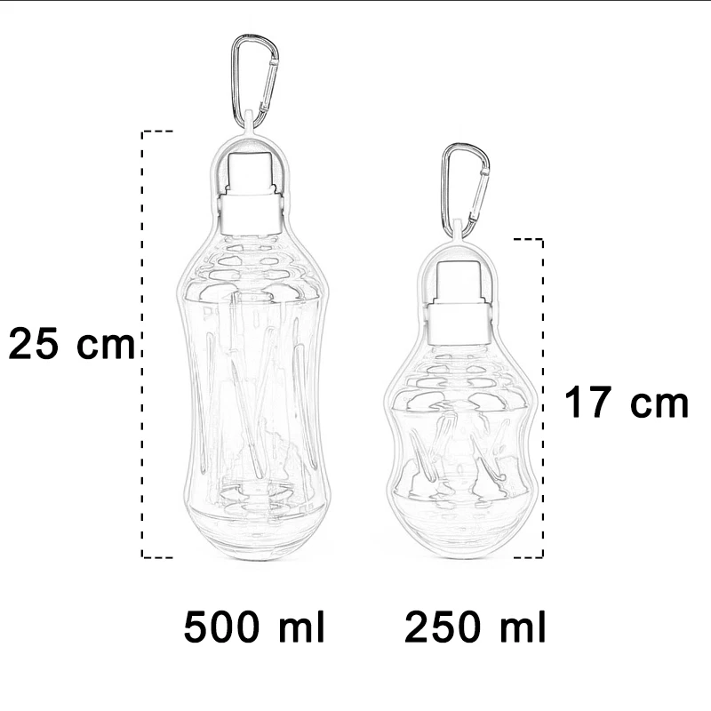 Портативная собачья бутылка для воды для маленьких, средних, больших собак, домашних животных, питатель для питьевой воды, диспенсер для путешествий, для щенков, кошек, миска для воды