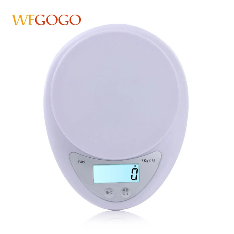 

WFGOGO Hot Sale Kitchen Scale Backlight Digital Electronic Scales Portable Hook Scales Kg Lb Oz Food Diet Postal Balance 5KG/1G