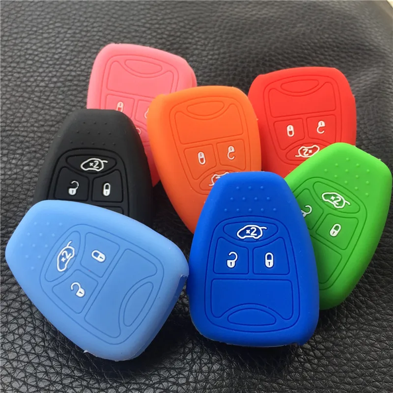 

3button SILICONE CAR KEY COVER FOR JEEP Commander Compass Wrangler for DODGE Ram Patriot Caravan Avenger Caliber for CHRYSLER
