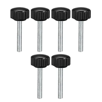 

Uxcell New Arrival 6pcs M4 M5 M6 Male Thread Knurled Clamping Knobs Mechanical Equipment Grip Thumb Screw on Type Bakelite Metal