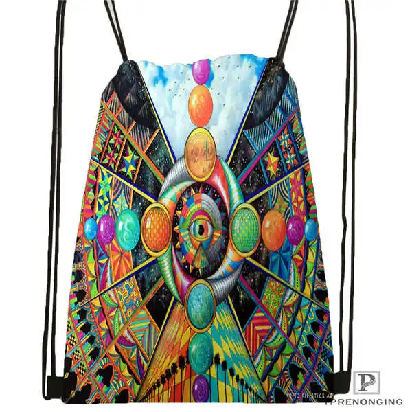 

Custom psychedelic_vision Drawstring Backpack Bag Cute Daypack Kids Satchel (Black Back) 31x40cm#2018612-01-7