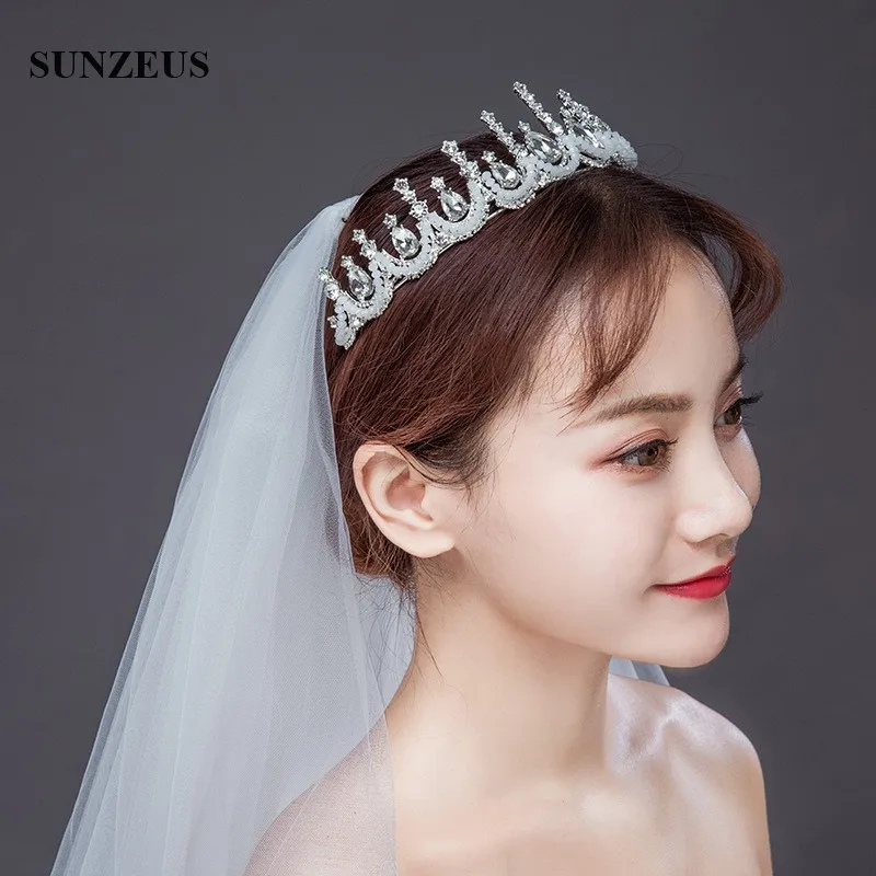 Wholesale Bridal Crowns Glitter Crystal Silver Wedding Tiaras New