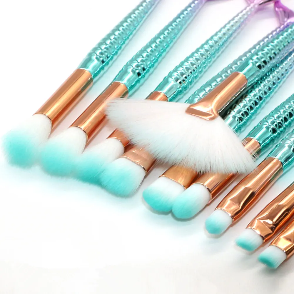 

Professional 6/10 Pcs Mermaid Shape Makeup Brushes Set Concealer Eyeshadow Eyeliner Eyebrow Lip Makeup Brush Eyes Cosmetic Tools