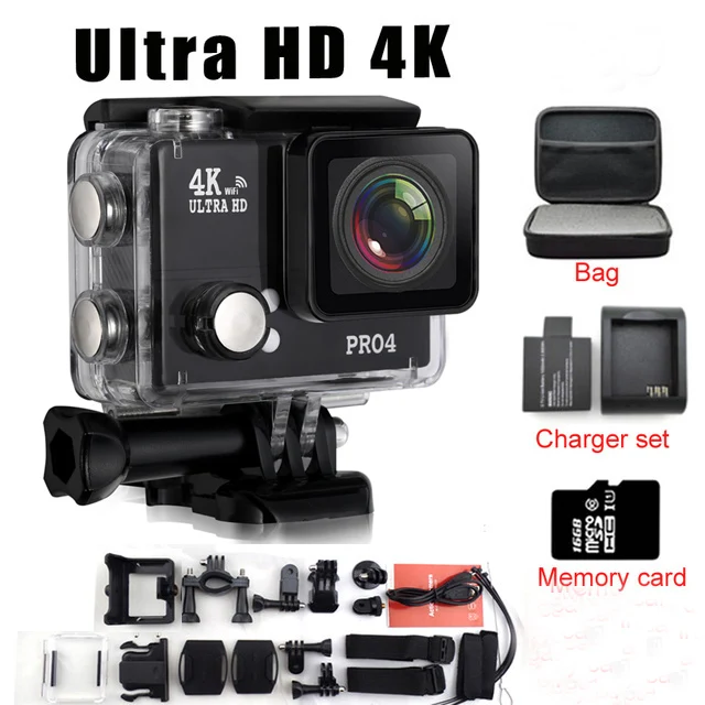 Action Camera Pro4 WIFI 170 Lens 4K 1080P 30FPS Ultra HD Sport DV Cam Outdoor Waterproof Sports Camera free shipping