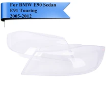 2x Transparent Housing Headlight Lens Shell Cover Lamp Assembly For BMW E90 Sedan E91 Touring 320 328 325 335 2005-2012 P434-ZW