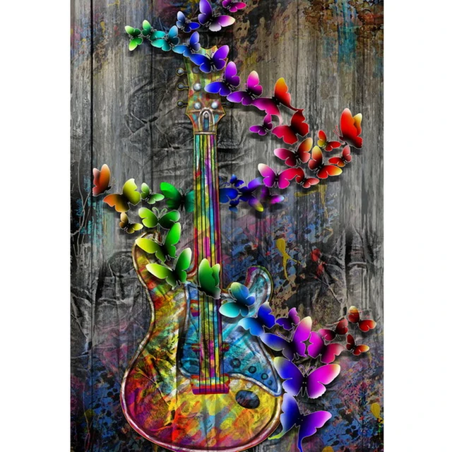 Aliexpress.com : Buy hobby diamond embroidery bead butterfly guitar 5d