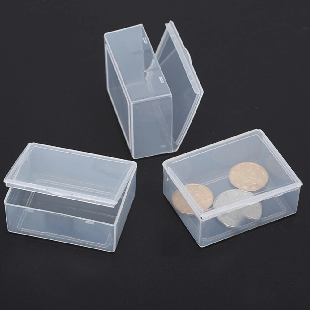

5 Pcs/lot Store Clear Plastic Transparent With Lid Storage Box Collection Coin Jewelry Container Case Wholesale
