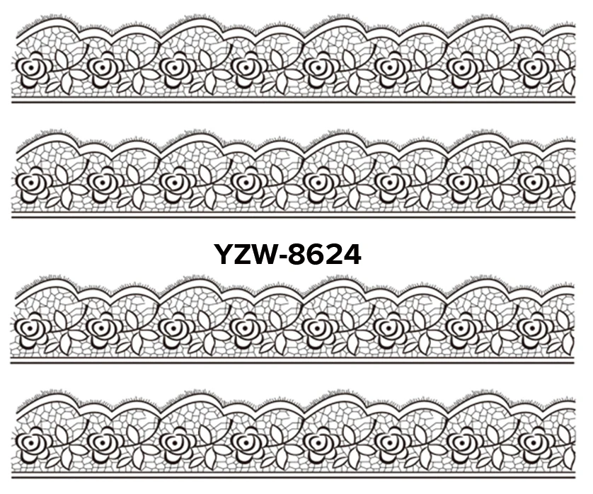 WUF 1 лист на выбор переводные наклейки для воды наклейки для нейл-арта очаровательные DIY кружевные цветочные дизайнерские модные аксессуары