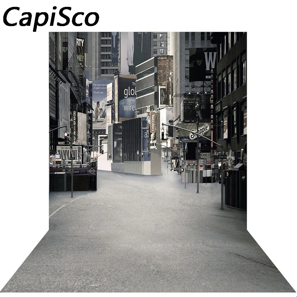 

Capisco Skyscraper Modern city street vinyl cloth Customized photography Backdrop Background studio prop