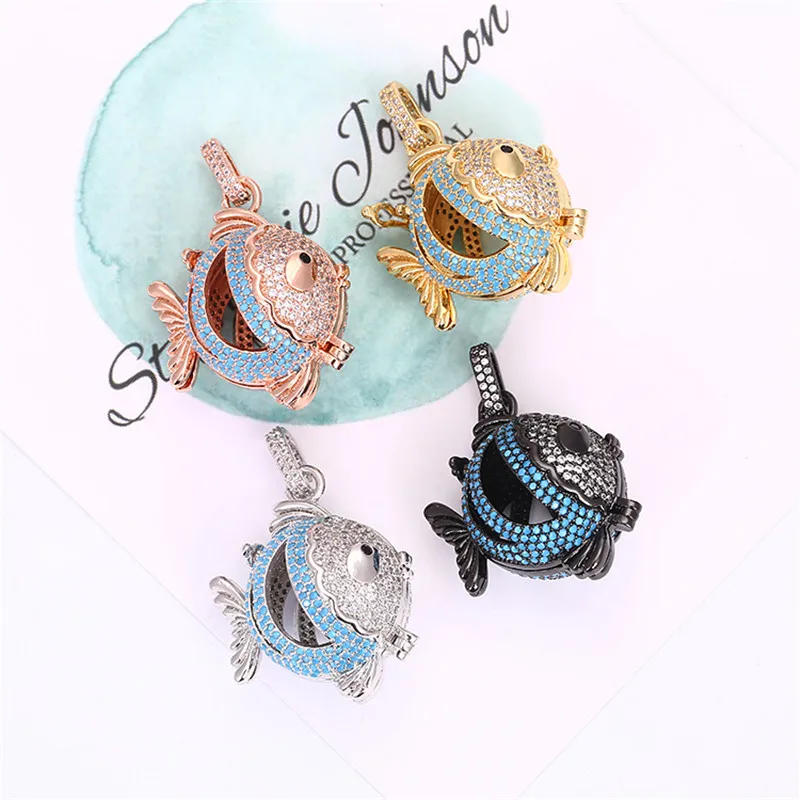 

Delicate Clownfish Aroma Diffuser Necklace Open Fashion Locket Pendant Hollow Creative Perfume Essential Oil Diffuser Jewelry