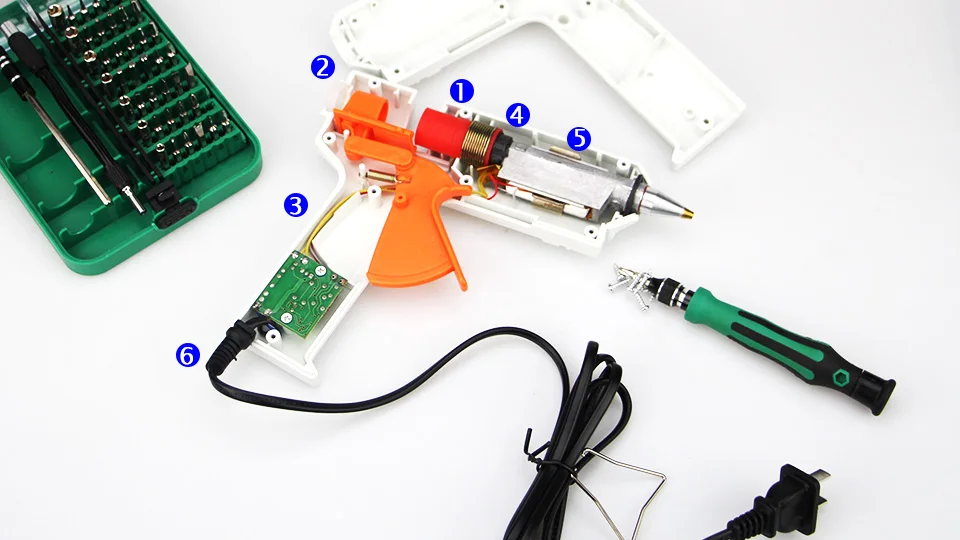 Free Shipping 220V 40-150W Hot Melt Glue Gun Temperature Adjustable Repair Kit Tools With 5 Pcs Glue Sticks Big Size