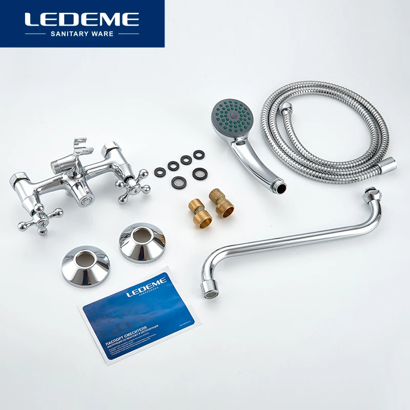 LEDEME Смеситель для ванны с длинным изливом 300мм латунь Цвет: хром L2308|tap tap|tap mixertap