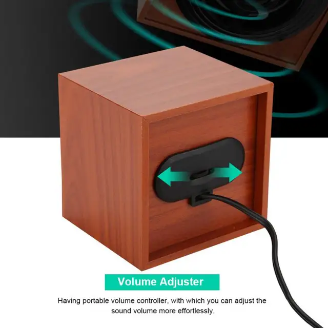 Mini Wooden USB Computer Speakers Portable Computer Subwoofer Desktop Speaker Computer Subwoofer Bass PC Speaker