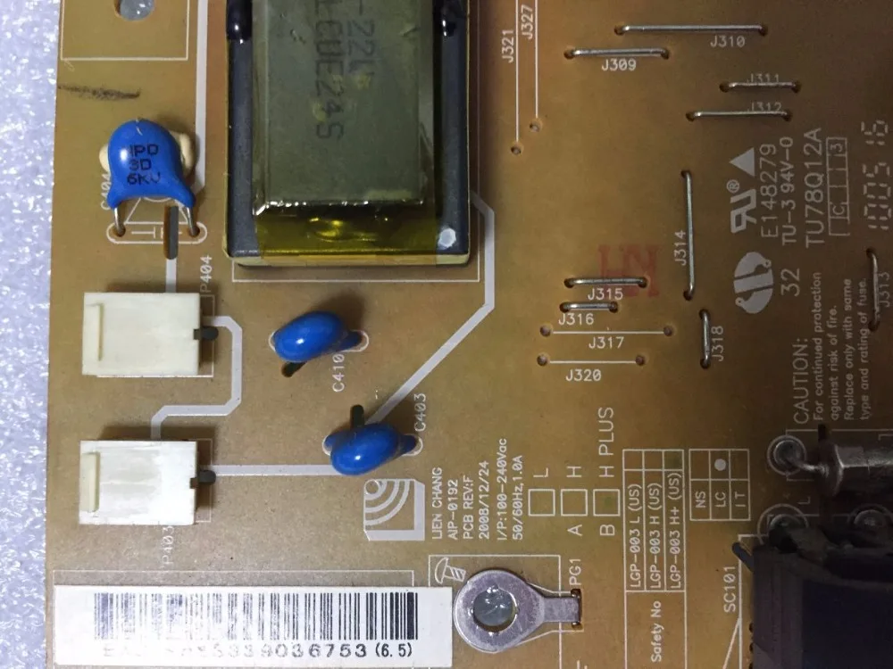 SZYLIJ 1PCS W2343T C233WT W2254TQV power supply high voltage board AIP-0192 LGP-003L TU78Q12A