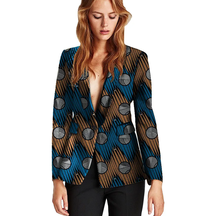 Африканский пиджаки женская мода дизайн узор Дашики пиджак для дам бизнес пальто Анкара Блейзер Индивидуальные