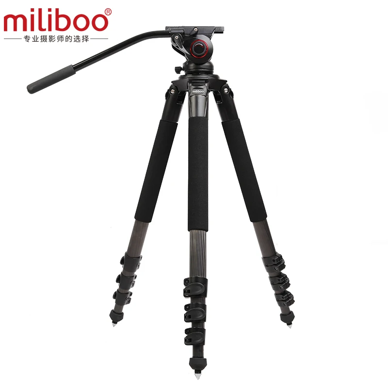 Miliboo MTT702B Портативный штатив из углеродного волокна для профессиональной видеокамеры/DSLR штатив, с гидравлической шаровой головкой - Цвет: 702B carbon fiber