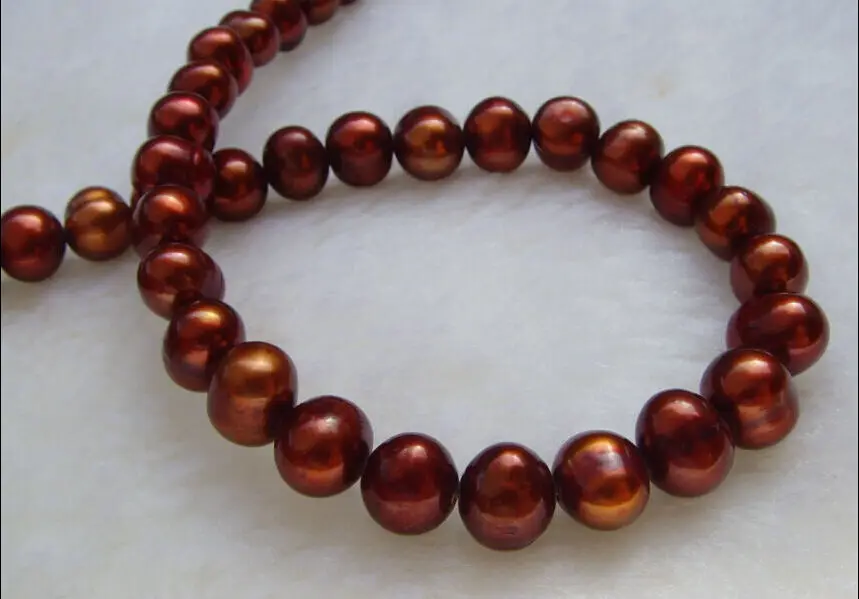 

ddh001490 wholesale elegant 10-11mm south sea chocolate pearl necklace