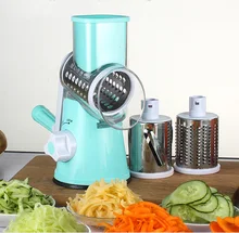 

Manual Roller Vegetable Slicer Mandoline Cutter Potato Chopper Carrot Grater Detachable 3 Stainless Steel Blade Non-Slip Base