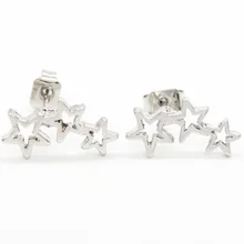 Модные маленькие серьги-гвоздики со звездами для женщин и девочек, серебряные золотые серьги Brinco вечерние ювелирные изделия