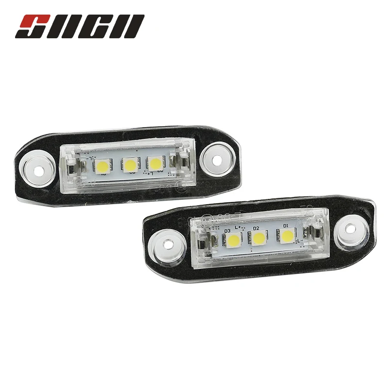 

SNCN 2pcs License Plate Light LED Car Rear Number Lamp Auto Bulbs For Volvo S80 XC90 S40 V60 XC60 S60 C70 V50 XC70 V70 12V 3W