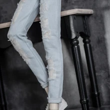 Крутой светильник, синие потертые джинсы, штаны, брюки для BJD 1/4 MSD 1/3 SD13 SD17, Одежда для кукол CMB132B