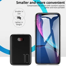 Мини внешний аккумулятор для xiaomi iPhone 10000 мАч, светодиодный внешний аккумулятор, внешний аккумулятор, быстрая зарядка