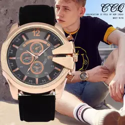 Новинка 2017 года Топ популярный бренд ccq Для мужчин простой Часы Для мужчин кварцевые часы человек роскошь армии Военная Униформа наручные