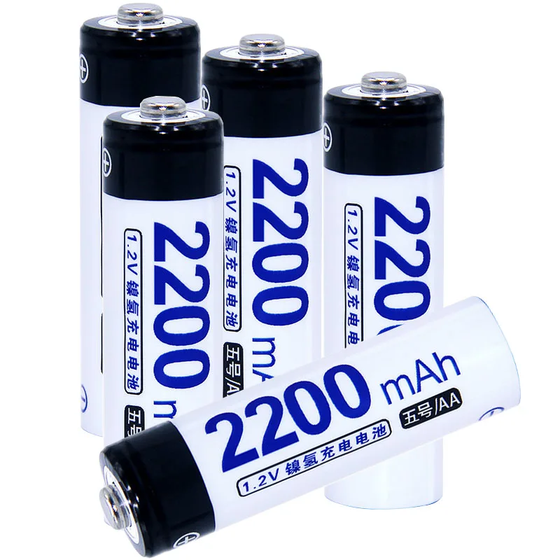 True capacity! 5 pcs AA portable 1.2V NIMH rechargeable batteries 2200mah for camera razor toy remote control flashlight 2A | Электроника
