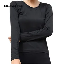 ALSOTO модная Женская Спортивная повседневная футболка женская облегающая одежда для занятий йогой одноцветная футболка с длинным рукавом и открытой спиной Быстросохнущий Топ