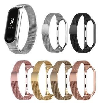 

2019 New Smart Wristband Milanese Magnetic Loop bracelet Stainless Steel Watch Band Strap For Xiaomi Mi Band 3 Miband 3 Black