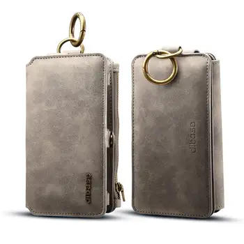 

For Samsung Galaxy S9 Plus Wallet Zipper Detachable PU Leather Multifunction 2 In 1 with Card Holders For Samsung A8+ 2018 Case