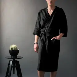 Для мужчин регулируемый ночное кимоно Весенняя Пижама для ванной халаты пикантные халат Домашняя одежда 5,11