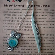 1 шт. светящийся светится в темноте Серебряный медный перо форма закладки в виде совы креативный подарок для друзей