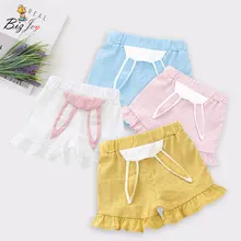 Модные короткие штаны для маленьких девочек повседневная одежда детская одежда на весну и лето милая мягкая хлопковая одежда высокого качества с кроликом для детей от 0 до 3 лет