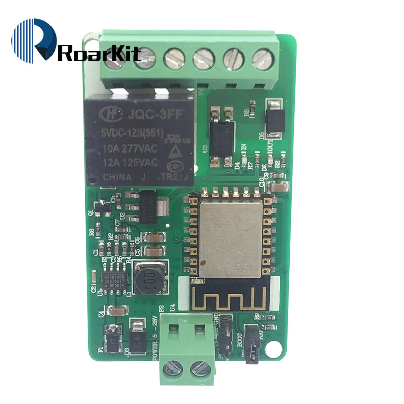 Новое поступление 1 шт. зеленое ESP8266 10A 220 В сетевое реле WIFI модуль вход DC 7 ~ 30 в