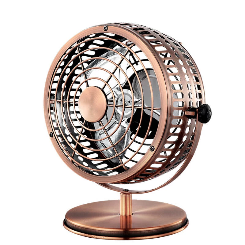 Portable Desk USB Fan 3 Blades Air Cooling Fan Vintage USB Mini Fans Ultra Quiet USB Laptop Fan Two Speed Adjustment For Home