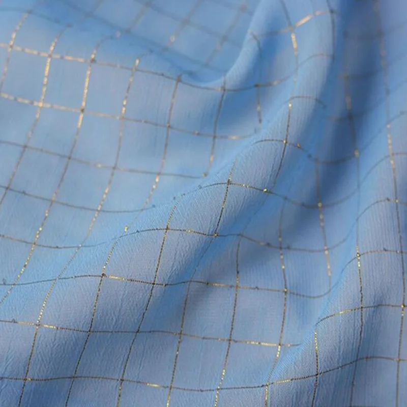 

Shimmer Chiffon Dress Party Gown Fabric Shimmer Stripe Crepe Cosplay Material DIY Summer Fabric For Dress Blouse scarf qualified