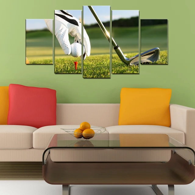 Golf Course Poster Art Prints Golf Ball Wall Art Match Picture Artwork
