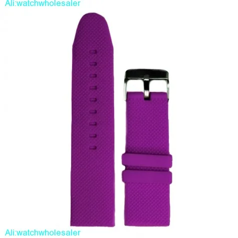 26mm Dark Violet Color Silicone Jelly Rubber Lady Watch Band Straps WB1063I26JB