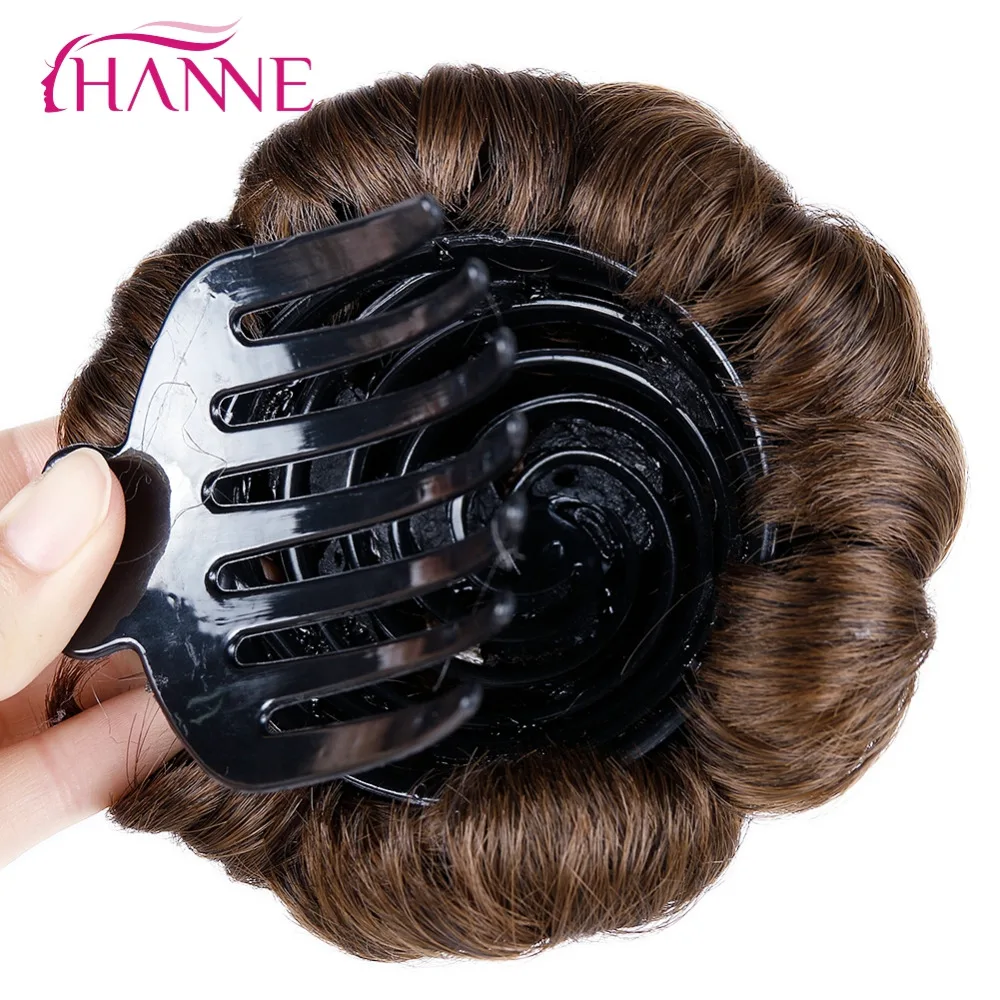 Волосы hanne для женщин шиньон волосы булочка пончик клип в шиньон для наращивания черный/коричневый/красный синтетический Высокая температура волокна шиньон
