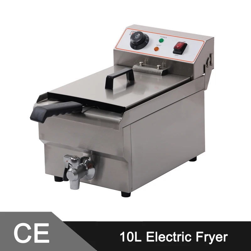 10L Electric Commercial Deep Fryer Single Tank Single Basket Stainless Steel Bench Topin